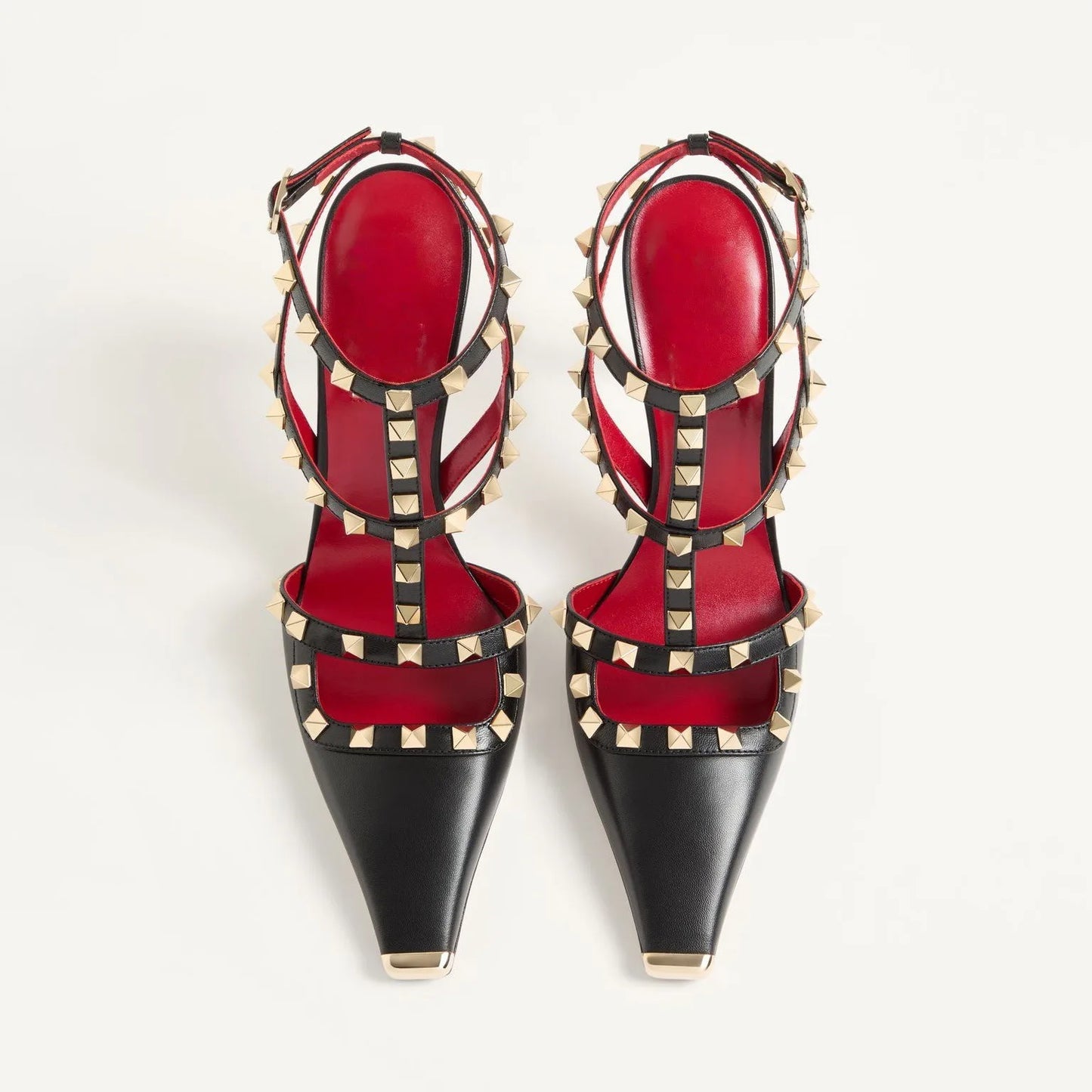 Summer Square Headed Rivet High-heeled Women's Sandals, Fashionable and Sexy Women's Party T-table Women's Plus Size Sandals