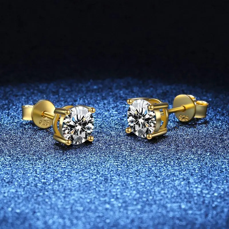 HOT Moissanite S925 Sterling Silver Stud Earrings For Women And Men With 2 Certificates Pass Diamond Test Pen Fine Jewelry