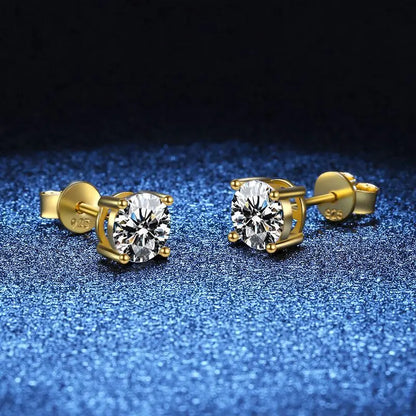 HOT Moissanite S925 Sterling Silver Stud Earrings For Women And Men With 2 Certificates Pass Diamond Test Pen Fine Jewelry