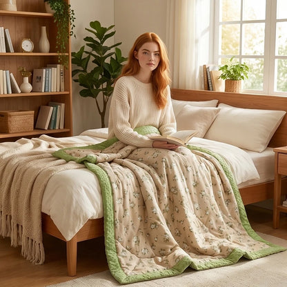 Summer Quilt Printed Polyester Microfiber Filling Lightweight Cooling Bed Blanket