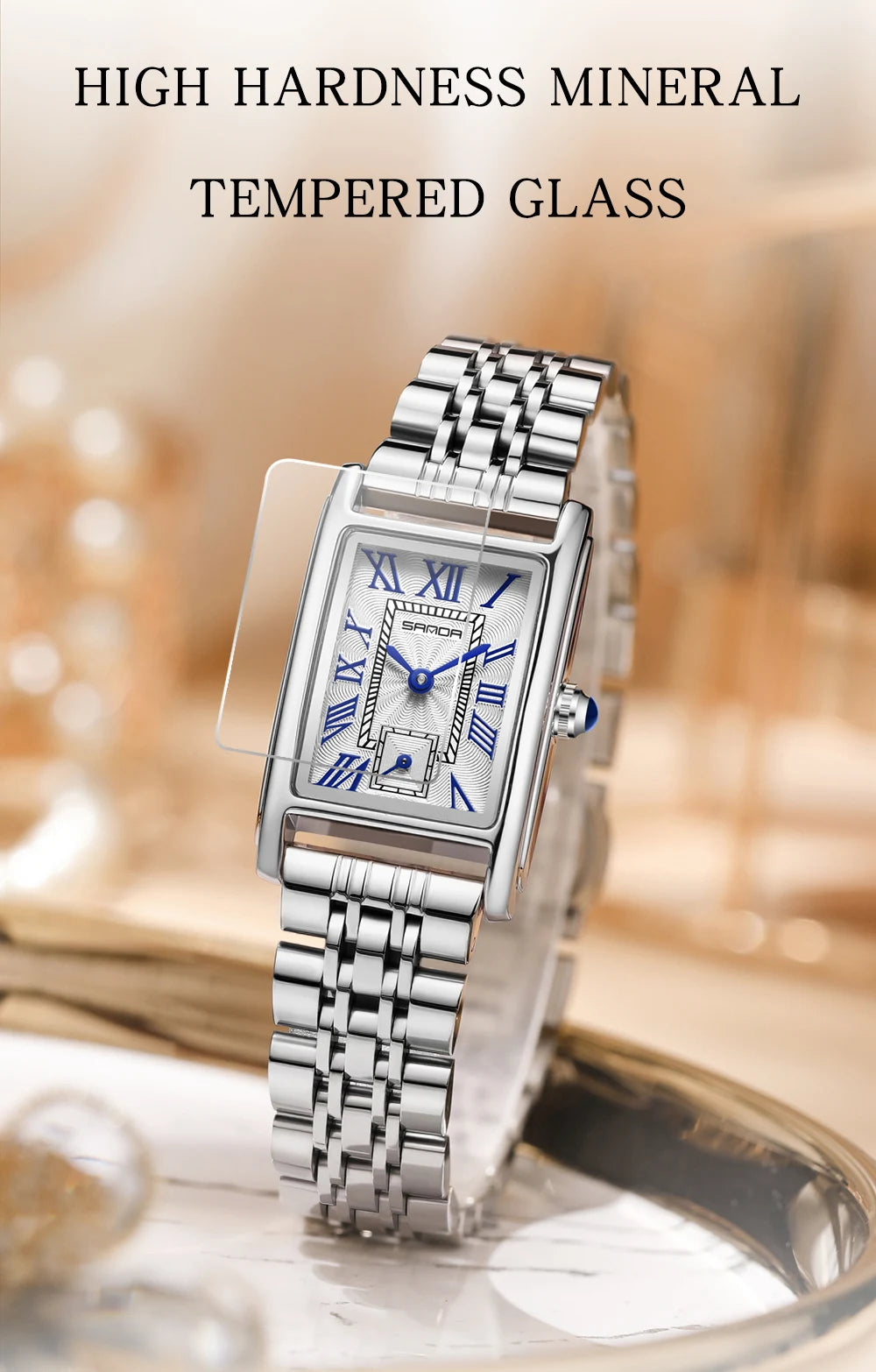 SANDA Top Fashion 1116 Women's Watch Elegant Design Rectangular Dial Waterproof Quartz Movement Business Women's Quartz Watch