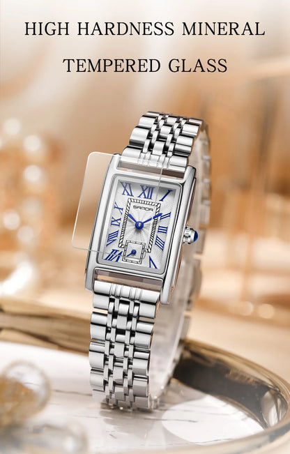 SANDA Top Fashion 1116 Women's Watch Elegant Design Rectangular Dial Waterproof Quartz Movement Business Women's Quartz Watch