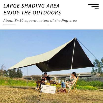 Black Coating Tarp Block 99% UV Ourdoor Camping Waterproof Sun Shelter 3x3 3x4 3x5 Black Coated Beach Sunshade Canopy