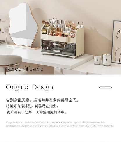 Desktop cosmetics storage box, makeup box, high-end dressing table, skincare product sorting box, dressing table storage rack