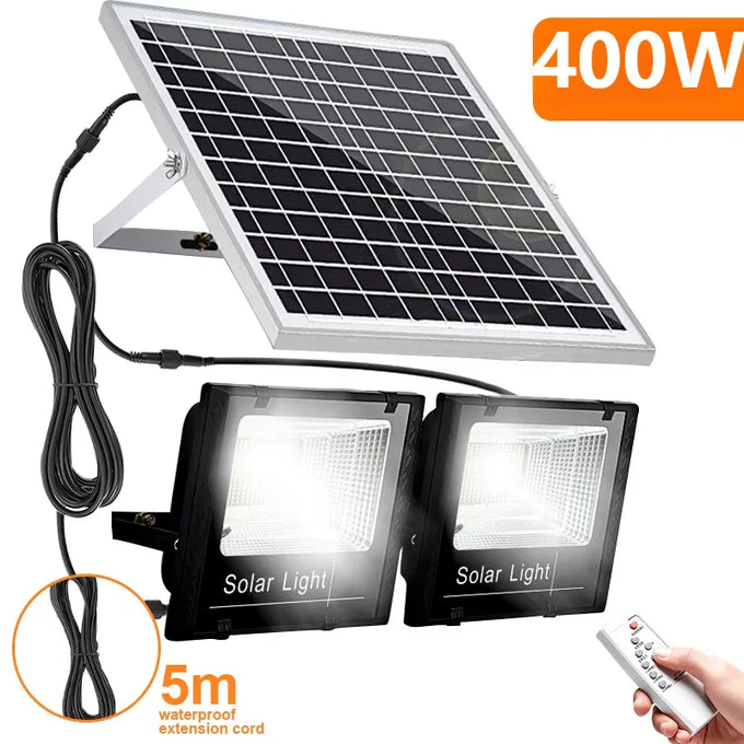 Dual-Head Solar LED Floodlight — product image