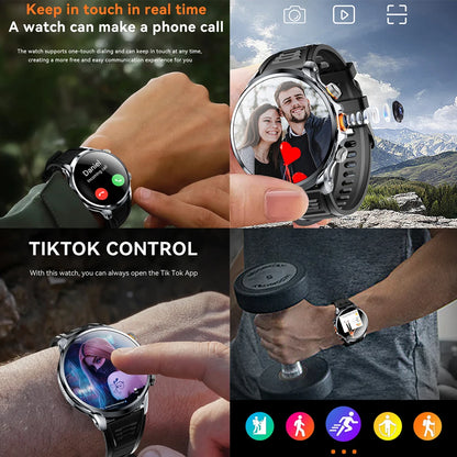 5G/4G Smart Watch 1.95 inch AMOLED 1880mah Battery 16GB+256GB RAM 800W Camera GPS WIFI Google APP Download Heart Rate Smartwatch
