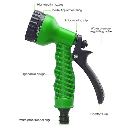 50FT Expandable Magic Hose Lightweight Design Durable Materials 7 Water Spraying Functions Gun Home Garden Watering Tools