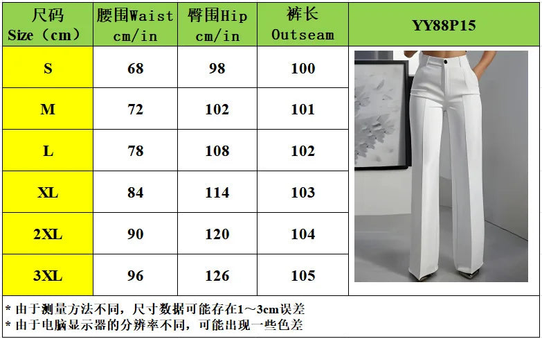 Women's High-Waisted Straight-Leg Trousers Formal Office Trousers Slim-Fit Cut Classic Solid-Colour Suit Trousers