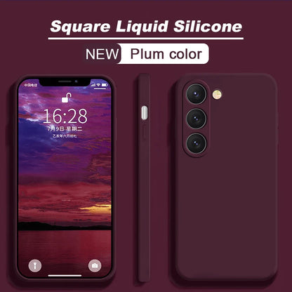 S26 S25 Ultra Case Square Liquid Silicone Phone Case For Samsung Galaxy S26 S25 S24 S23 S22 Ultra Plus S26Ultra Cases Soft Cover