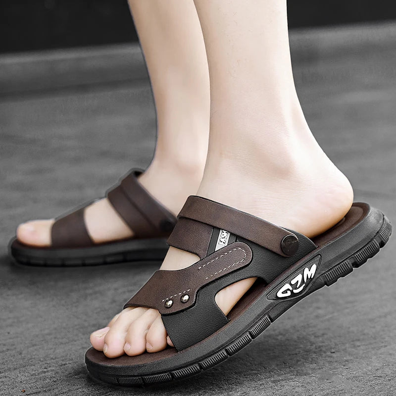 High Quality Men Sandals Summer Slip on Casual Slippers Lightweight Beach Sandals Comfortable Casual Shoes Retro Roman Sandals