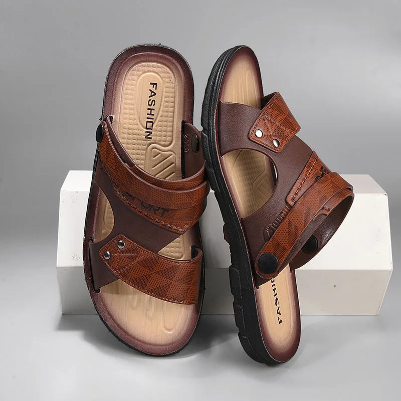 Fashion Sandals Men Summer Comfortable Adult Men's  Casual Slippers Beach Shoes For Men Non-slip Open-toe Sandals Male