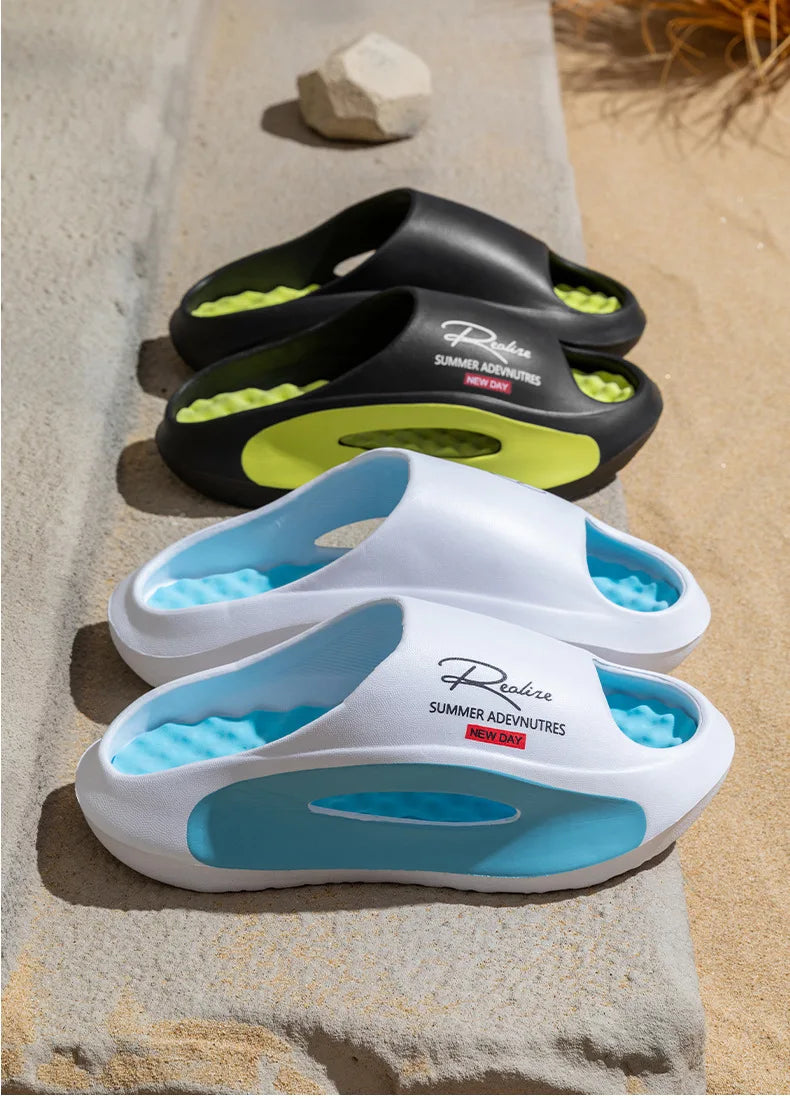 Men Leisure Slippers Women Summer House Shoes Soft EVA Anti-slip Couples Indoor Beach Slides Female Male Outdoor Street Sandals