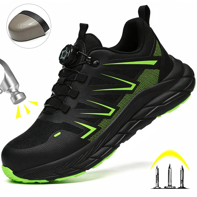 Black Steel-Toe Work Sneakers — product image