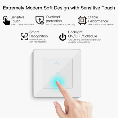 New WiFi Smart Curtain Switch Touch Design for Motorized Curtains and Roller Blinds work with Tuya Smart Life App Alexa Google