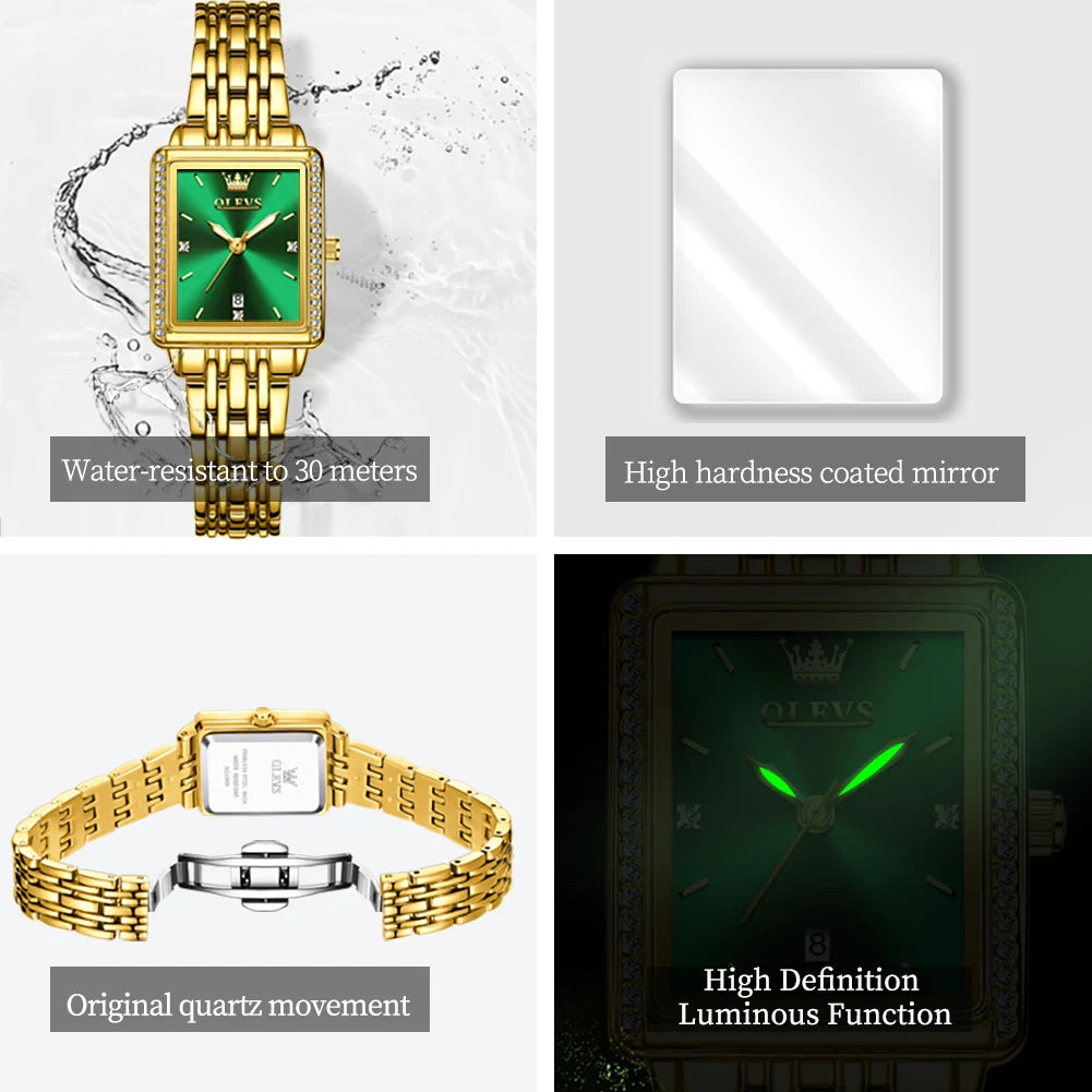 OLEVS 9995 Women's Watch Luxury Elegant Quartz Ladies Wristwatch Top Brand Waterproof Luminous Date Original Watch For Women
