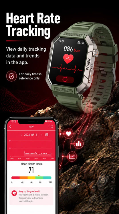 2026 New 2.02" Smart Watch Professional ECG & PPG Health Monitor Bluetooth Call GPS Track Recorder IP68 Waterproof for Men Women