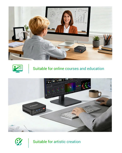 FIREBAT R3 MINI PC AMD Ryzen 5 7430U 6C/12T MAX 4.3GHz 16GB LPDDR4 RAM 512GB SSD WIFI6 BT5.2 Windows 11 Desktop Computer