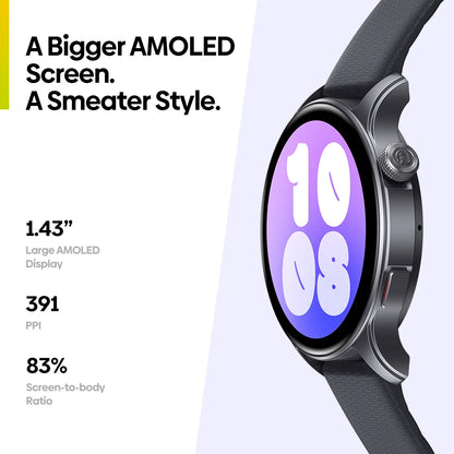 New Zeblaze Btalk 3 GPS Smartwatch 1.43" AMOLED Screen Dual Strap Make/Answer Phone Calls Heart Rate SpO2 Stress Tracking Watch
