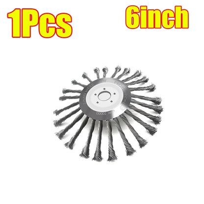 10/6/4inch Wire Brush Trimmer Weed Cutter Head Grass Moss Steel Wire Grass Trimmer Head For Garden Lawnmover Cutter Tools