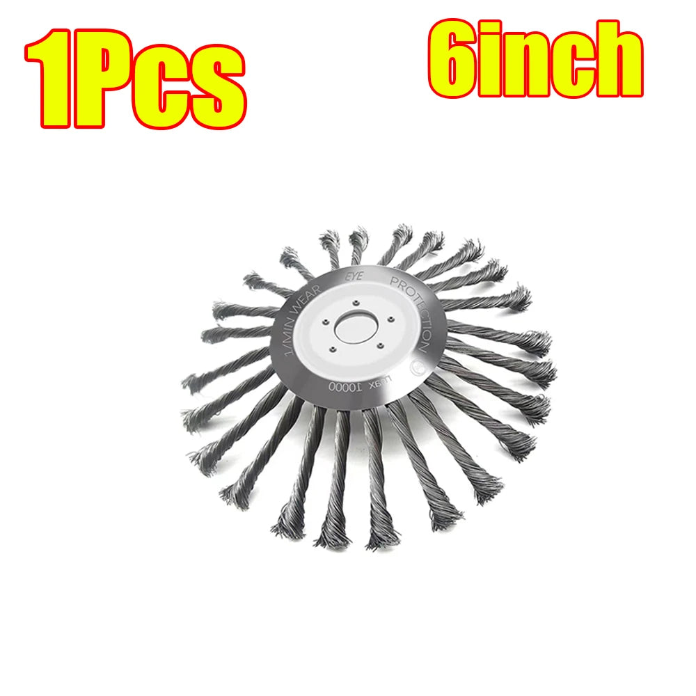 10/6/4inch Wire Brush Trimmer Weed Cutter Head Grass Moss Steel Wire Grass Trimmer Head For Garden Lawnmover Cutter Tools