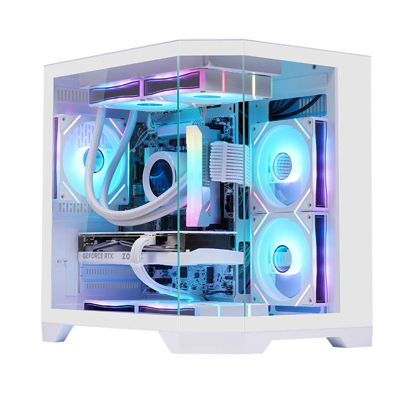 WJCOOLMAN Dreamer mini PC case M-ATX Three Sided Glass sea view room 240 water cooler Desktop computer case gabinetes gamer