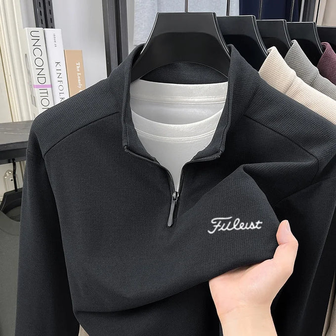 Men's Embroidered Half-Zip Sweater — product image