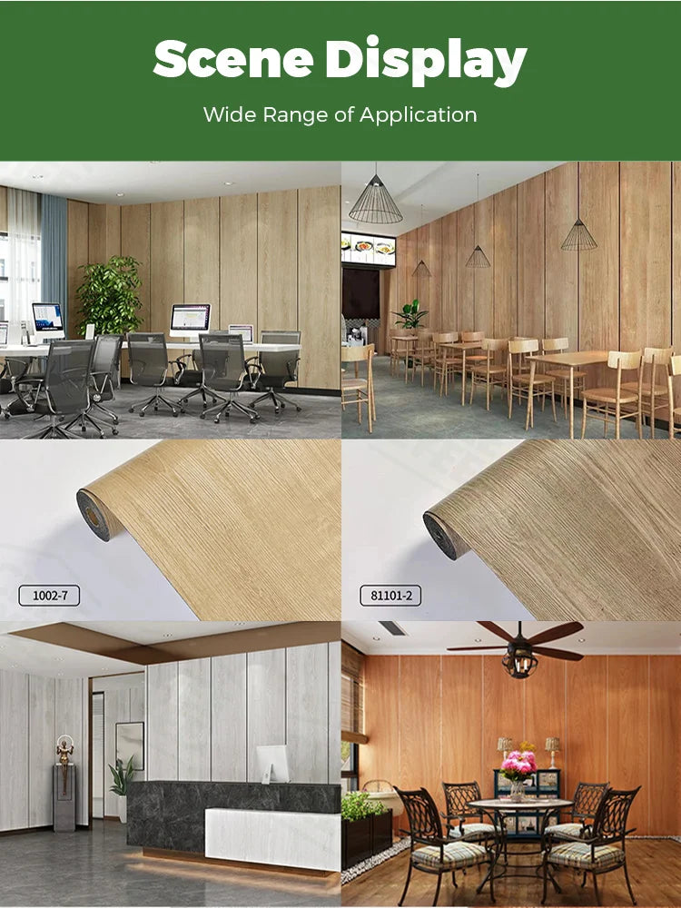 2 Rolls Self-Adhesive Wall and Floor Sticker Peel and Stick 15.75x118.11inch Wood Grain and Marble Design Wallpaper Sticker