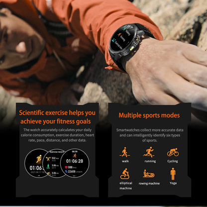 2026 New  Outdoor Smart Watch 1.85inch AMOLED 1000mAh Large Battery 5ATM Waterproof Voice Call Sports Men Fitness Bracelet