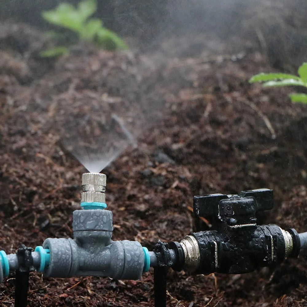 1/4″ 4/6mm 60W Self-priming Pump Misting Cooling System 0.6mm Atomizer Sprayer Slip Lock Nozzle Joint Outdoor Garden Irrigation
