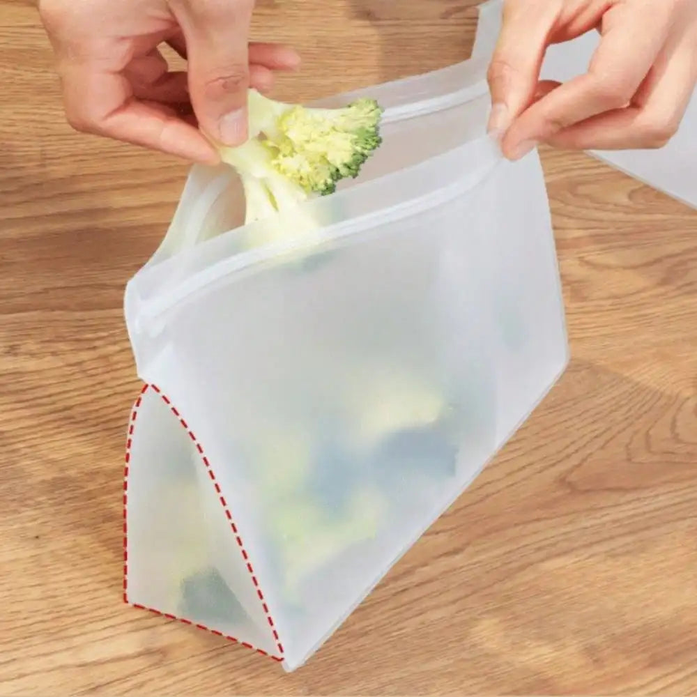 9-Piece PEVA Food Storage Bag Set - Reusable Leakproof Freezer Bags with Stand-Up Design