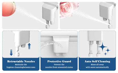 SOOSI Toilet Seat Bidet Attachment Ultra-Slim Double Nozzle Adjustable Water Pressure Non-Electric Ass Sprayer