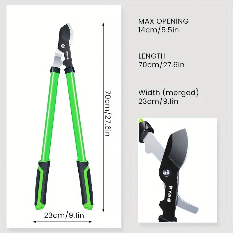Professional Pruning Shears - Multi-Functional, Anti-Slip Grip, Large Opening, Durable Metal, Green - Ideal for Garden Trimming