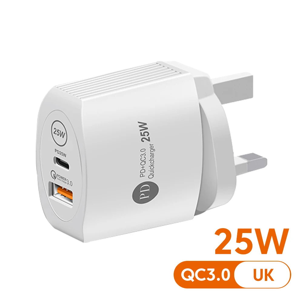 Olaf PD 25W USB C Charger Phone Charger Fast Charging Type C Charger Quick charge 3.0 Adapter For iPhone Xiaomi Huawei Samsung