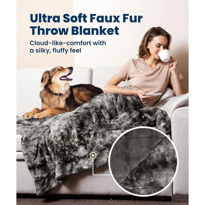 Cozy 50x65 Minky Throw Blanket for Couch or Bed, Plush Cover for Living Room Decor