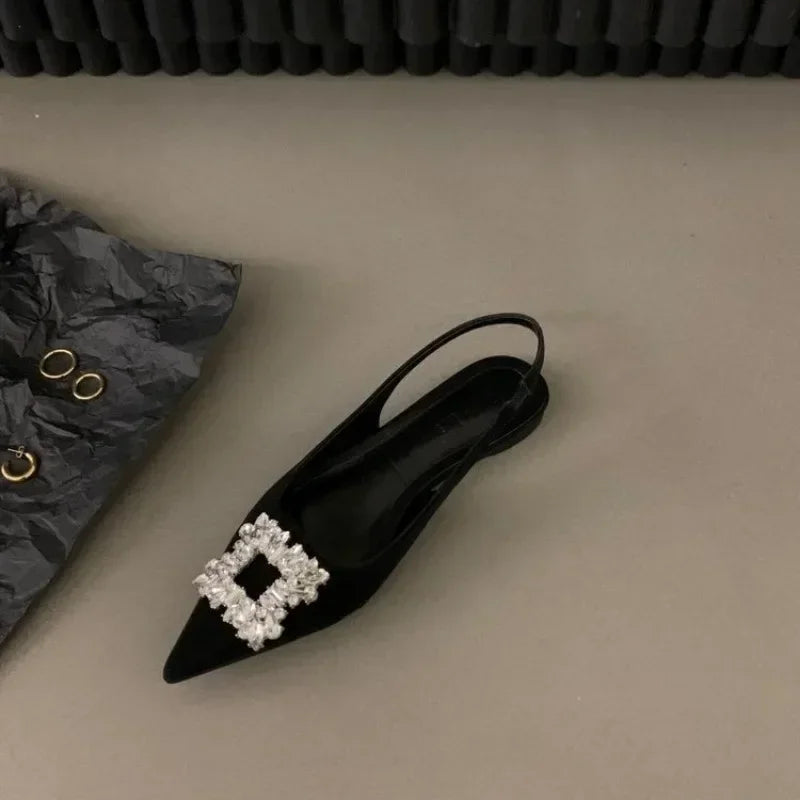 Fashion Pointed Sandals for Women Summer Versatile Dress Flat Bottomed Footwear Korean Style Lightweight Mary Jane Single Shoes