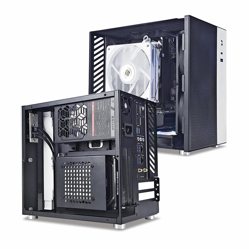 METALFISH T20 Mini ITX White Case 9L Compact PC Chassis Support Flex PSU/240mm GPU/100mm Cooler/180 Liquid Cooler