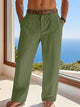 Men's Linen-Blend Straight-Leg Trousers — view 3