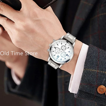 Luxury Quartz Watch for Men Stainless Steel Dial Casual Quartz Wristwatches Bracele Watch Relogio Masculino Часы Мужские