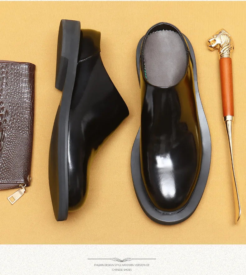 Luxury Men's Slippers Genuine Leather Loafers Men Moccasins Casual Non-slip Man Shoes Italian Summer Fashion Half Shoes for Men