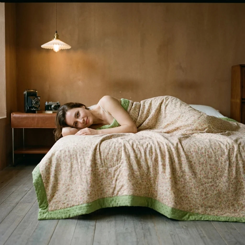 Cooling Bead Summer Quilt – Printed Polyester with Microfiber Filling, Lightweight Breathable Bed Blanket, Puffy Dot Texture for Extra Softness, Skin-Friendly & Machine Washable, Great for Hot Sleepers