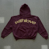 Men's With Love Script Hoodie — view 6