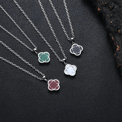 Stylish Men Petal Charms Necklace,Waterproof Stainless Steel Luck Leaf Pendant,Birthday Anniversary Father Gift for Him