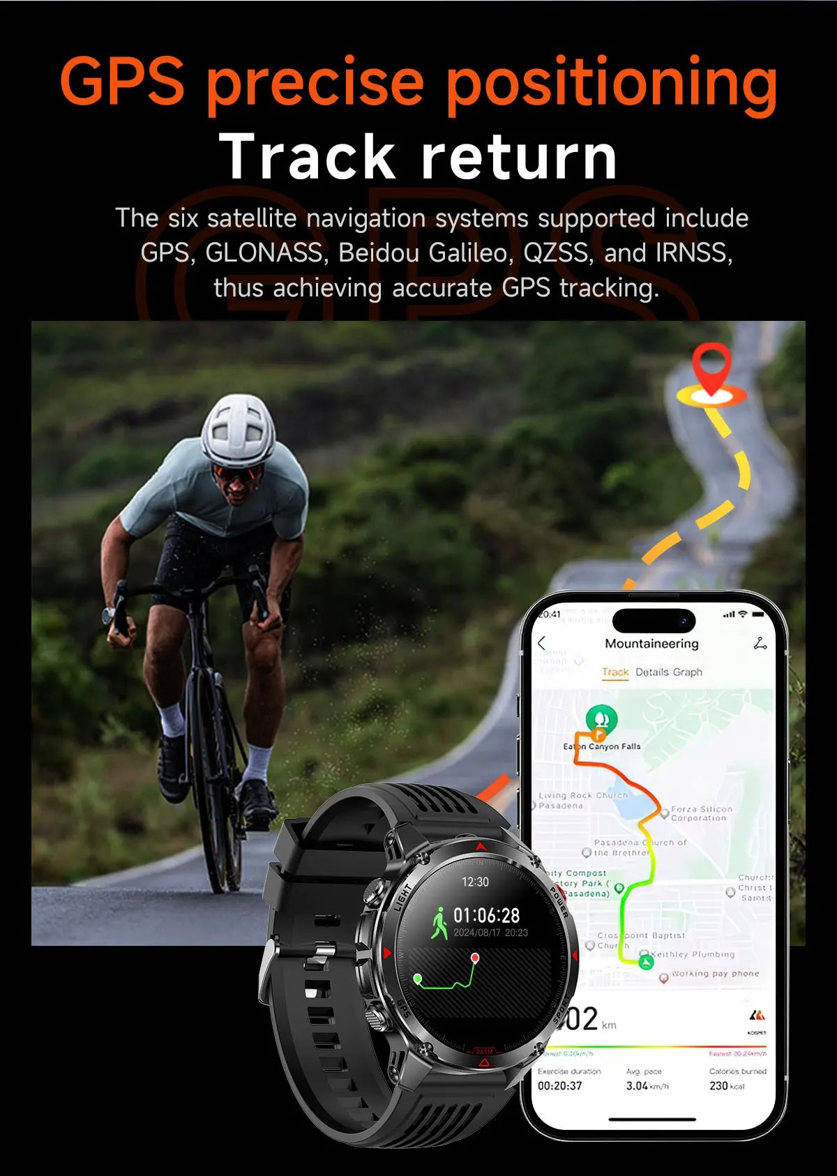 HT37 T-Rex 3 Pro Military GPS Smart Watch Waterproof Dual-band GNSS Compass Altimeter Swim 170 Sports Mode Watch with Flashlight
