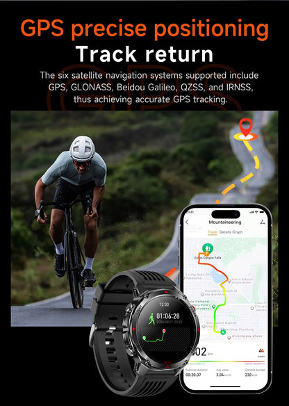 HT37 T-Rex 3 Pro Military GPS Smart Watch Waterproof Dual-band GNSS Compass Altimeter Swim 170 Sports Mode Watch with Flashlight