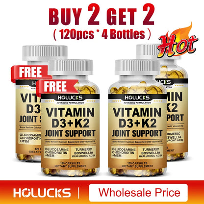 Advanced Joint Support Supplement, with Vitamin D3 K2, for Heart & Bone Health, Mood & Immune Support