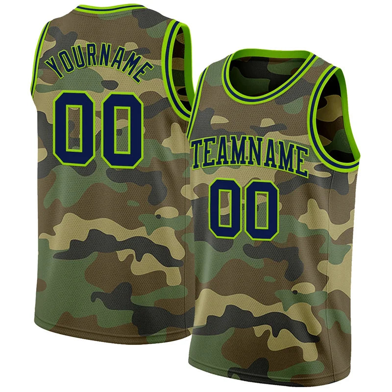 Custom Name Camo Basketball Jersey Tank Top Men Kids 2025 Summer Sports Vest Camouflage Basketball Team Sleeveless Mesh Tees