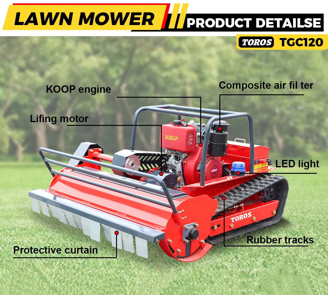 Grassland Green Trimming Lawn Mower CE EPA Mower Remote Customized Tracked Mulcher Multifunction Made in China