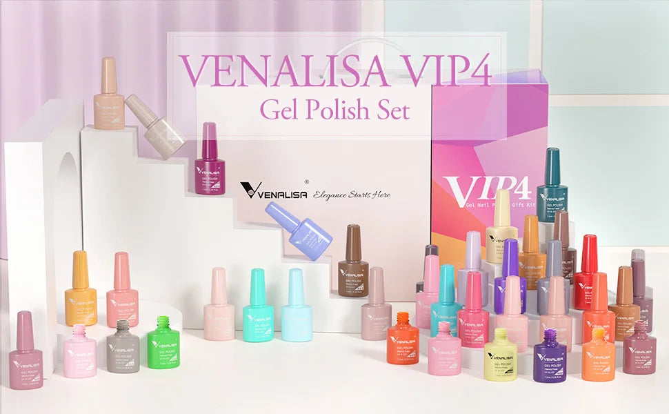 Venalisa Color Gel Nail Polish VIP Kit Full Cover Enamel For Nail Manicure Glitter Sparkle UV Gel Soak Off Nail Gel Polish 7.5ml