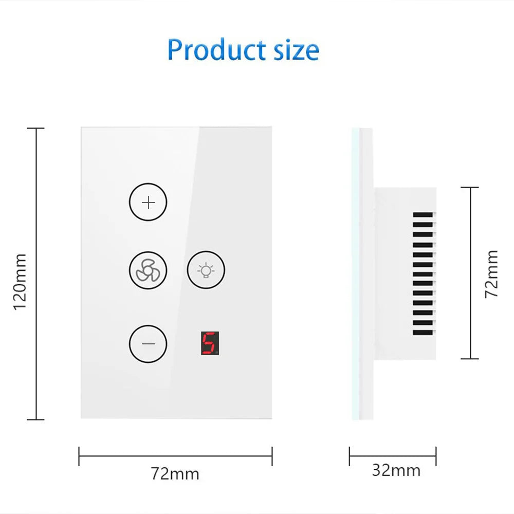 tuya Zigbee Smart fan switch Network connection APP remote control Alexa and Google Assistant AC110V 220V voice control