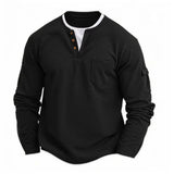 Men's Layered-Look Waffle Henley Shirt — view 4